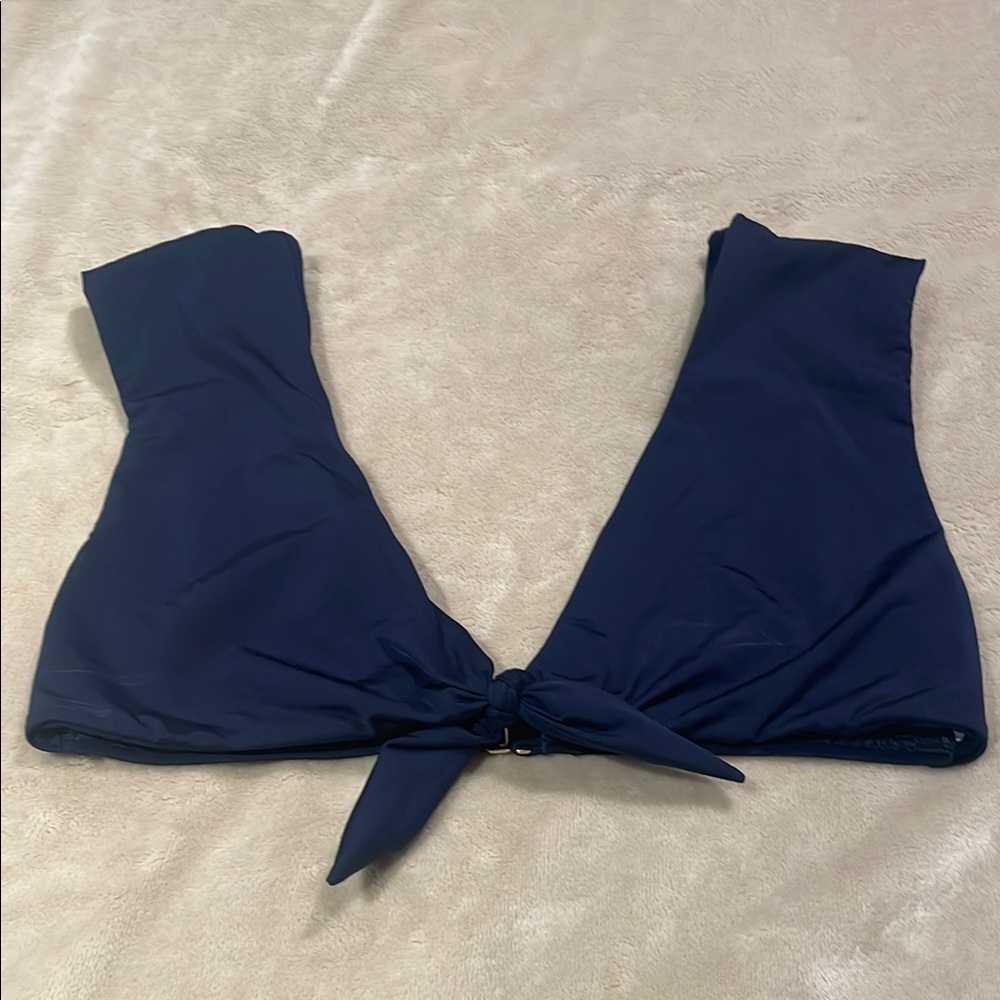 Trina Turk Navy Blue Tie-Front Bikini Top- New without tags.   Size 6
